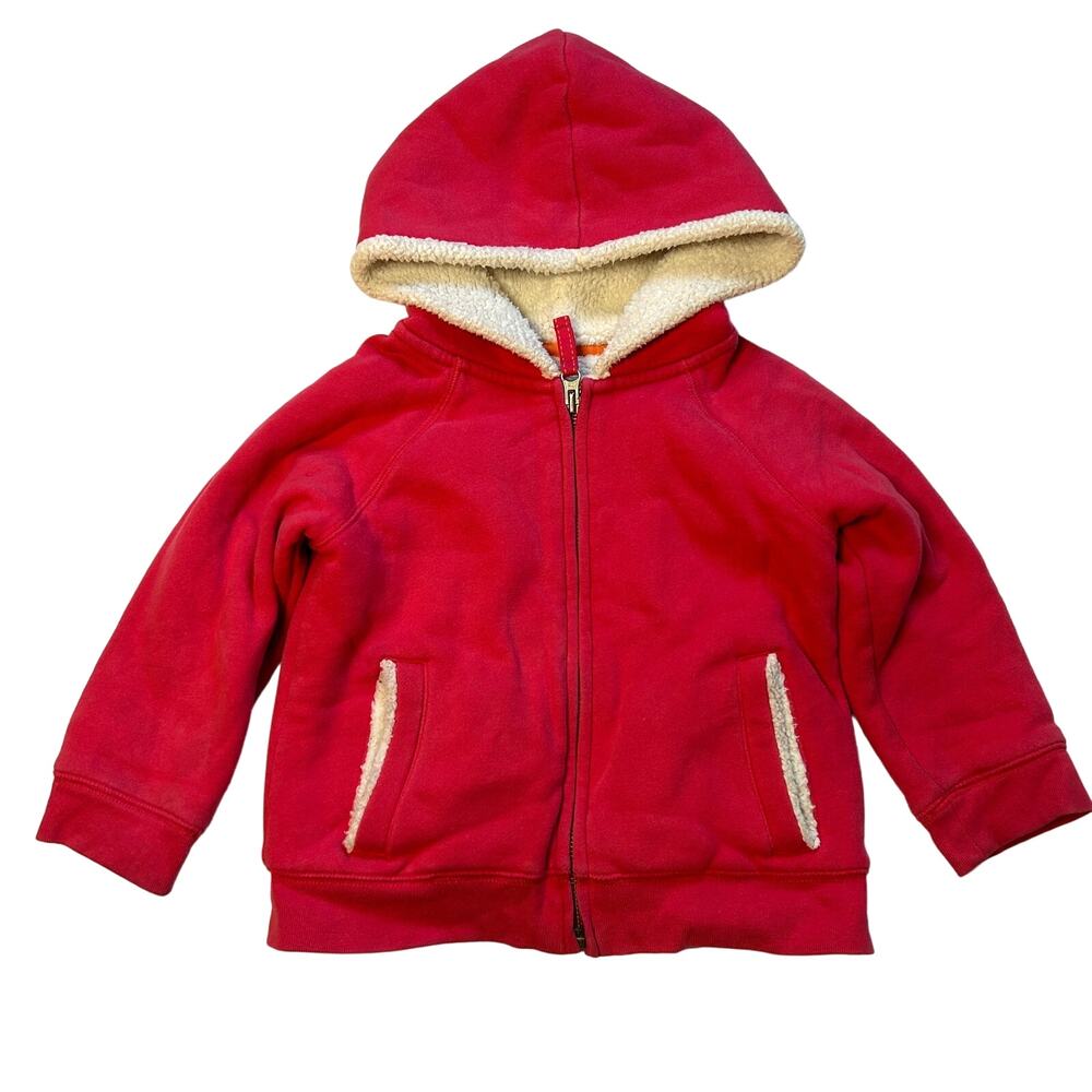 Lands' End Pink Sherpa Hooded Zipper Sweatshirt 4